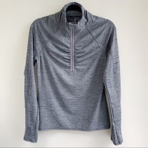 Gray Half Zip Up Pullover Athletic Top